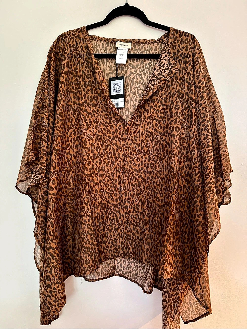 Zadig & Voltaire Big Leo I Kat Leopard Short Kaftan Brown